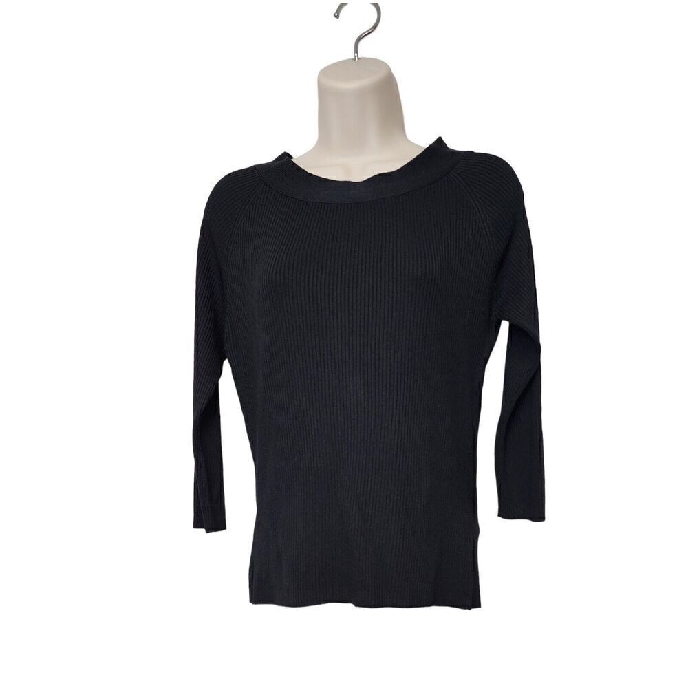 SML Design 3/4 Sleeve Blouse Size Medium Black